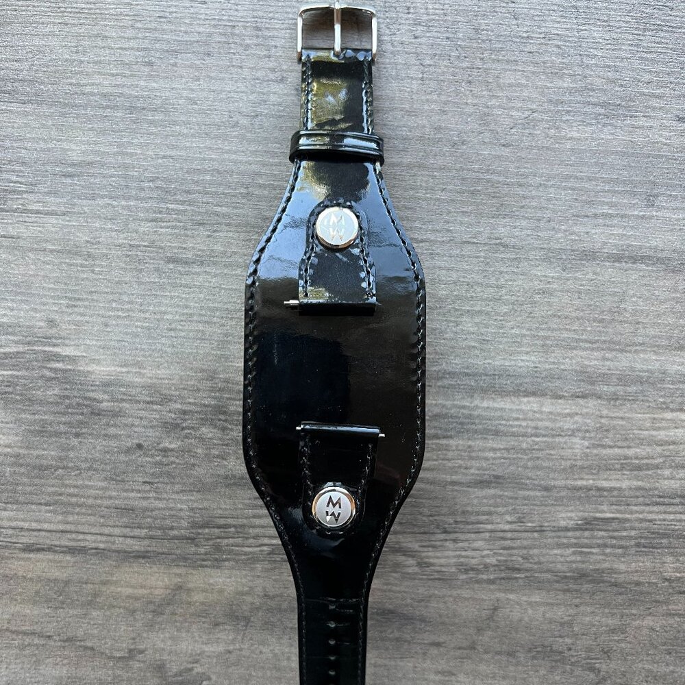Authentic Michele Patent Leather Deco Watch Cuff Band